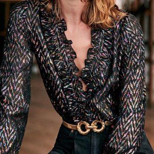 Sezane Kelly Blouse Multicolor Size US 2 Fr 34